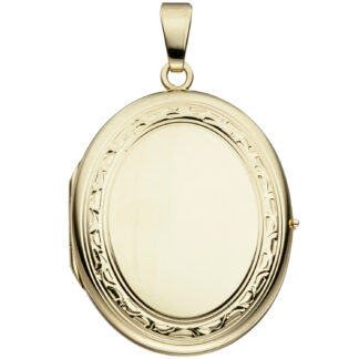 Medaillon oval 585 Gelbgold Nostalgie