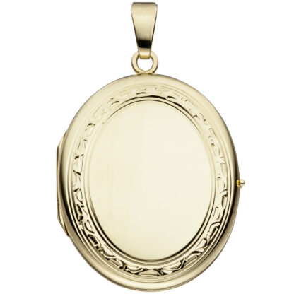 Medaillon oval 585 Gelbgold Nostalgie