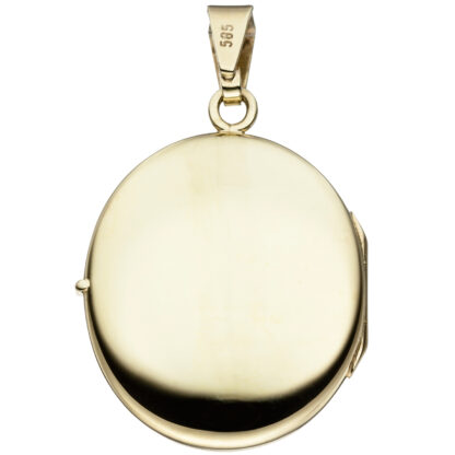 Medaillon oval 585 Gelbgold mit mattiertem Dekor – Bild 4