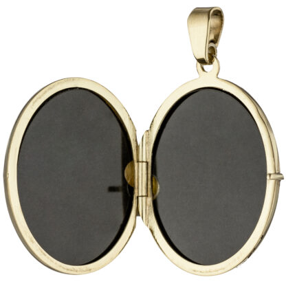 Medaillon "Blumen" oval 585 Gelbgold – Bild 5