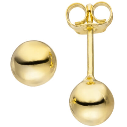 Kugel-Ohrstecker 925 Silber/vergoldet ca. 6 mm