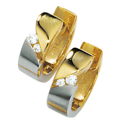 Schmuck-Set: Creolen, Anhänger, Kette 333 Gelbgold mit Zirkonia – Bild 5