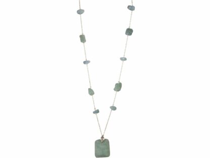 Halskette 925 Silber mit Aquamarinen natur