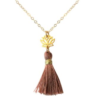 Collier mit Lotus und Quaste 925 Silber/vergoldet