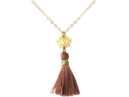 Collier mit Lotus und Quaste 925 Silber/vergoldet