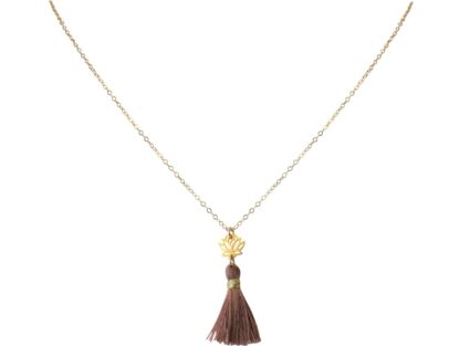 Collier mit Lotus und Quaste 925 Silber/vergoldet – Bild 3