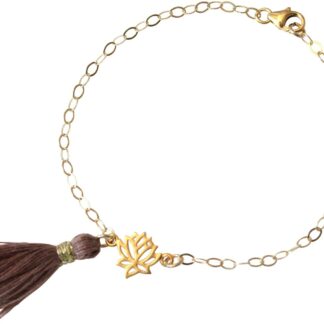 Armband mit Lotus und Quaste 925 Silber/vergoldet