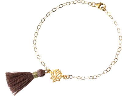 Armband mit Lotus und Quaste 925 Silber/vergoldet