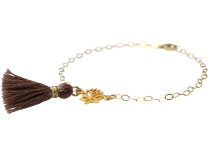 Armband mit Lotus und Quaste 925 Silber/vergoldet – Bild 3