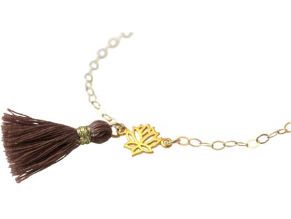 Armband mit Lotus und Quaste 925 Silber/vergoldet – Bild 4
