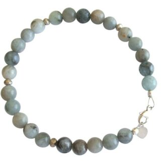 Aquamarin-Armband mit Pyriten in silber und 925 Silber