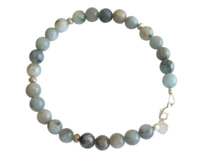 Aquamarin-Armband mit Pyriten in silber und 925 Silber