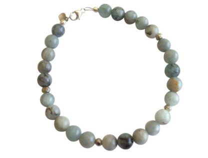 Aquamarin-Armband mit Pyriten in silber und 925 Silber – Bild 4