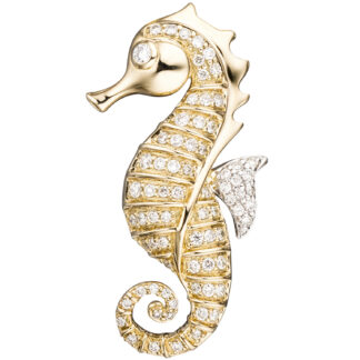 Anhänger "Seepferdchen" 585 Gelbgold mit Brillanten ca. 0,46 ct.