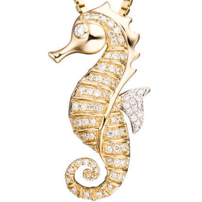 Anhänger "Seepferdchen" 585 Gelbgold mit Brillanten ca. 0,46 ct. – Bild 4