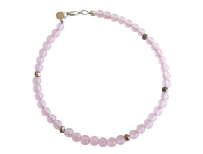 Armband-Set mit Rosenquarz, Aquamarin und Pyrit goldfarben – Bild 6