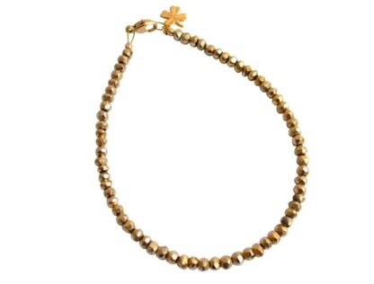 Armband-Set mit Rosenquarz, Aquamarin und Pyrit goldfarben – Bild 7