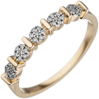 Ring "Blüten" 585 Gelbgold mit Brillanten 0,11 ct.