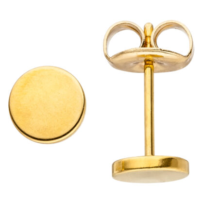 Ohrstecker "Studs" Edelstahl/PVD 24k Gelbgold beschichtet ca. 6 mm