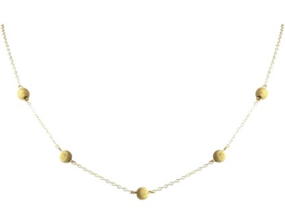 Collier mit Kügelchen eismatt vergoldet  ca. 50 cm