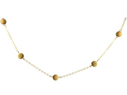 Collier mit Kügelchen eismatt vergoldet  ca. 50 cm – Bild 3