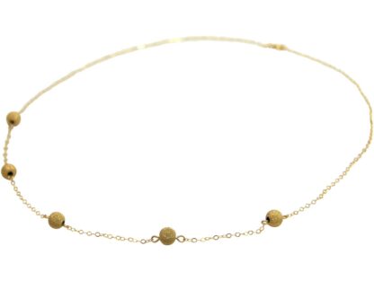 Collier mit Kügelchen eismatt vergoldet  ca. 50 cm – Bild 2