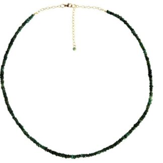 Smaragd-Collier mit Karabinerverschluss vergoldet