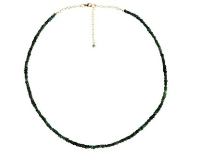 Smaragd-Collier mit Karabinerverschluss vergoldet