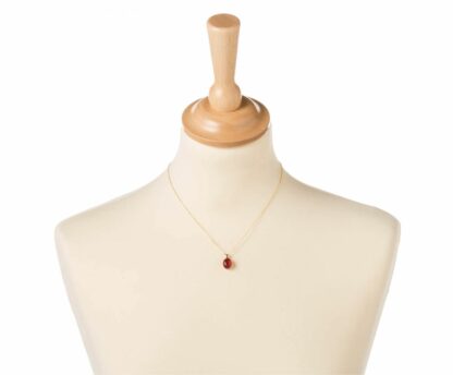 Collier mit Anhänger Fuchsia Quarz rot 925 Silber/vergoldet – Bild 4