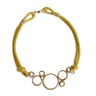 Armband Baumwolle gelb BUBBLES Bronze