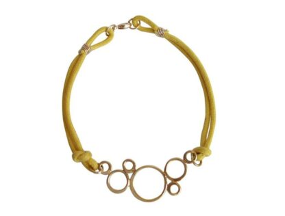 Armband Baumwolle gelb BUBBLES Bronze