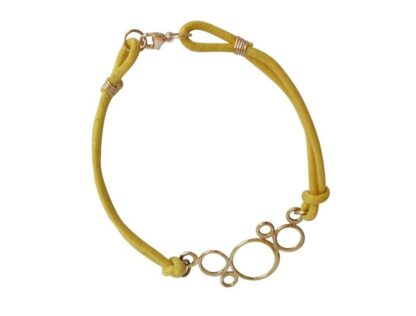 Armband Baumwolle gelb BUBBLES Bronze – Bild 3