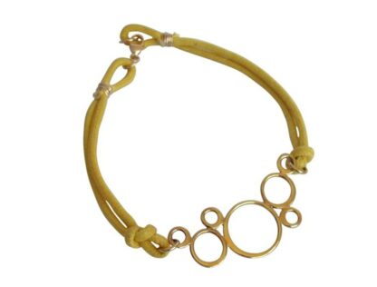 Armband Baumwolle gelb BUBBLES Bronze – Bild 4