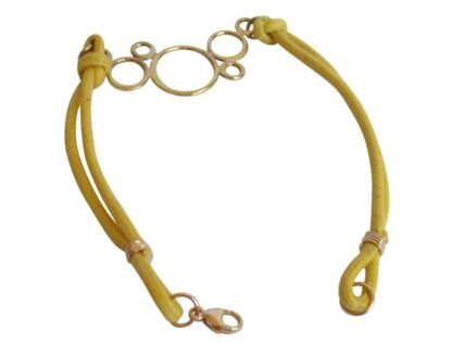 Armband Baumwolle gelb BUBBLES Bronze – Bild 5
