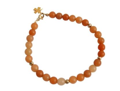 Armband mit Aventurinen lachsfarben und Pyriten goldfarben
