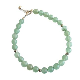 Armband mit Jade meeresgrün und Pyriten silberfarben