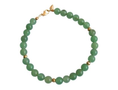 Armband mit Aventurinen grün und Pyriten goldfarben