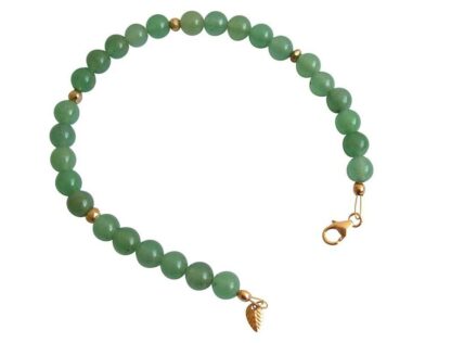 Armband mit Aventurinen grün und Pyriten goldfarben – Bild 4
