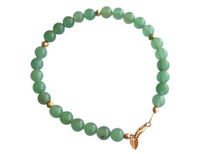 Armband mit Aventurinen grün und Pyriten goldfarben – Bild 3