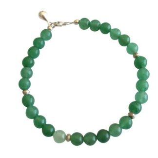 Armband mit Aventurinen grün und Pyriten in silberfarben