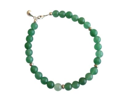 Armband mit Aventurinen grün und Pyriten in silberfarben – Bild 5