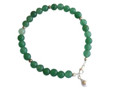 Armband mit Aventurinen grün und Pyriten in silberfarben – Bild 4