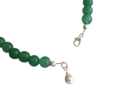 Armband mit Aventurinen grün und Pyriten in silberfarben – Bild 2
