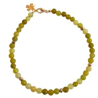 Armband mit Jade grün und Pyriten goldfarben