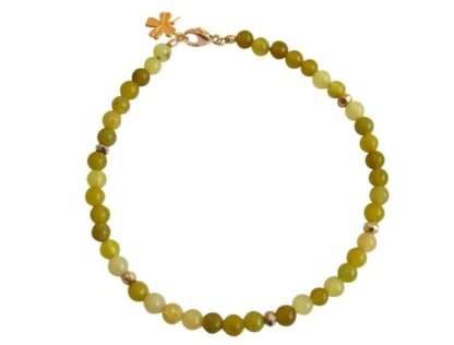 Armband mit Jade grün und Pyriten goldfarben