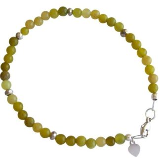 Armband mit Jade grün und Pyriten silberfarben