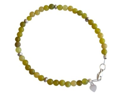 Armband mit Jade grün und Pyriten silberfarben