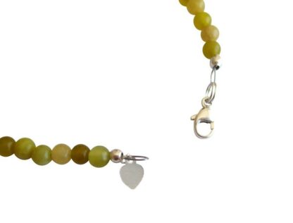 Armband mit Jade grün und Pyriten silberfarben – Bild 3