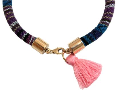 Armband Retro Boho mit Rubin, Amethyst, Biene 925 Silber/vergoldet – Bild 3