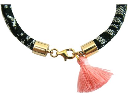 Armband Retro Boho Baumwolle Stern, Rubin, Smaragd 925 Silber/vergoldet – Bild 2